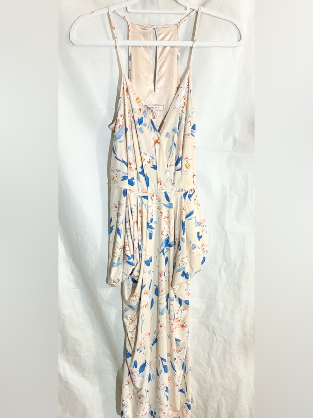 BcbGeneration Tropical Tank Maxi Dress Sz S Lined Pockets coastal Party fun